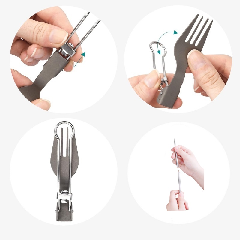 Titanium Foldable Utensil Set  - Camping Cooking And Cutlery Set ulasan dan harga