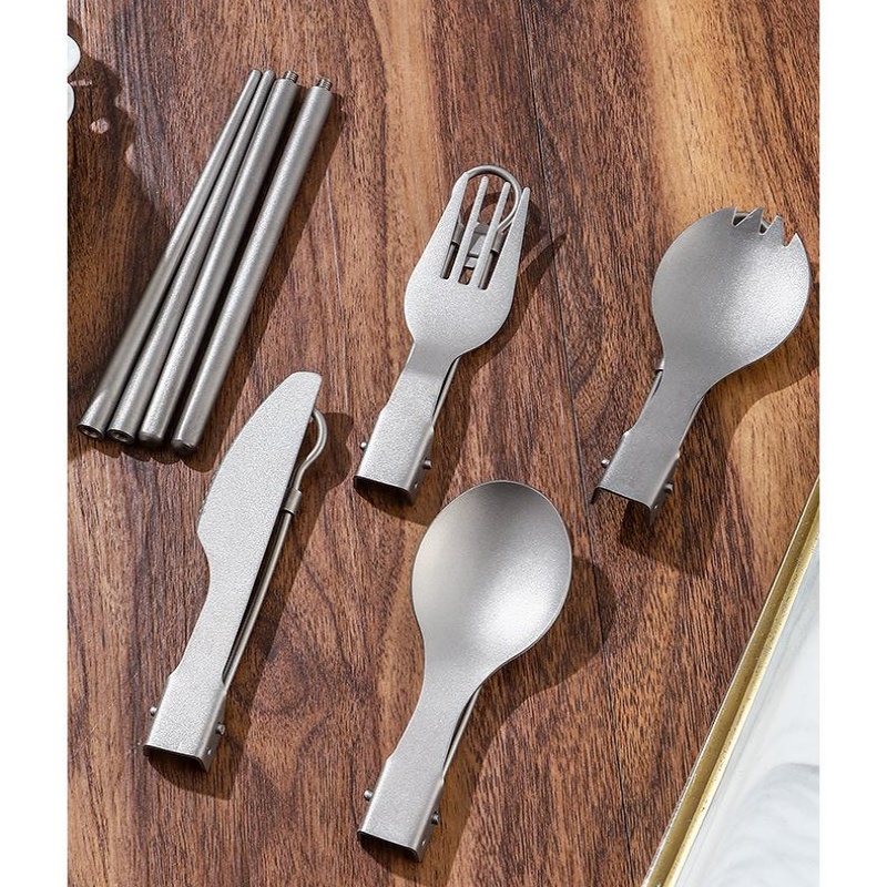 Titanium Foldable Utensil Set  - Camping Cooking And Cutlery Set ulasan dan harga