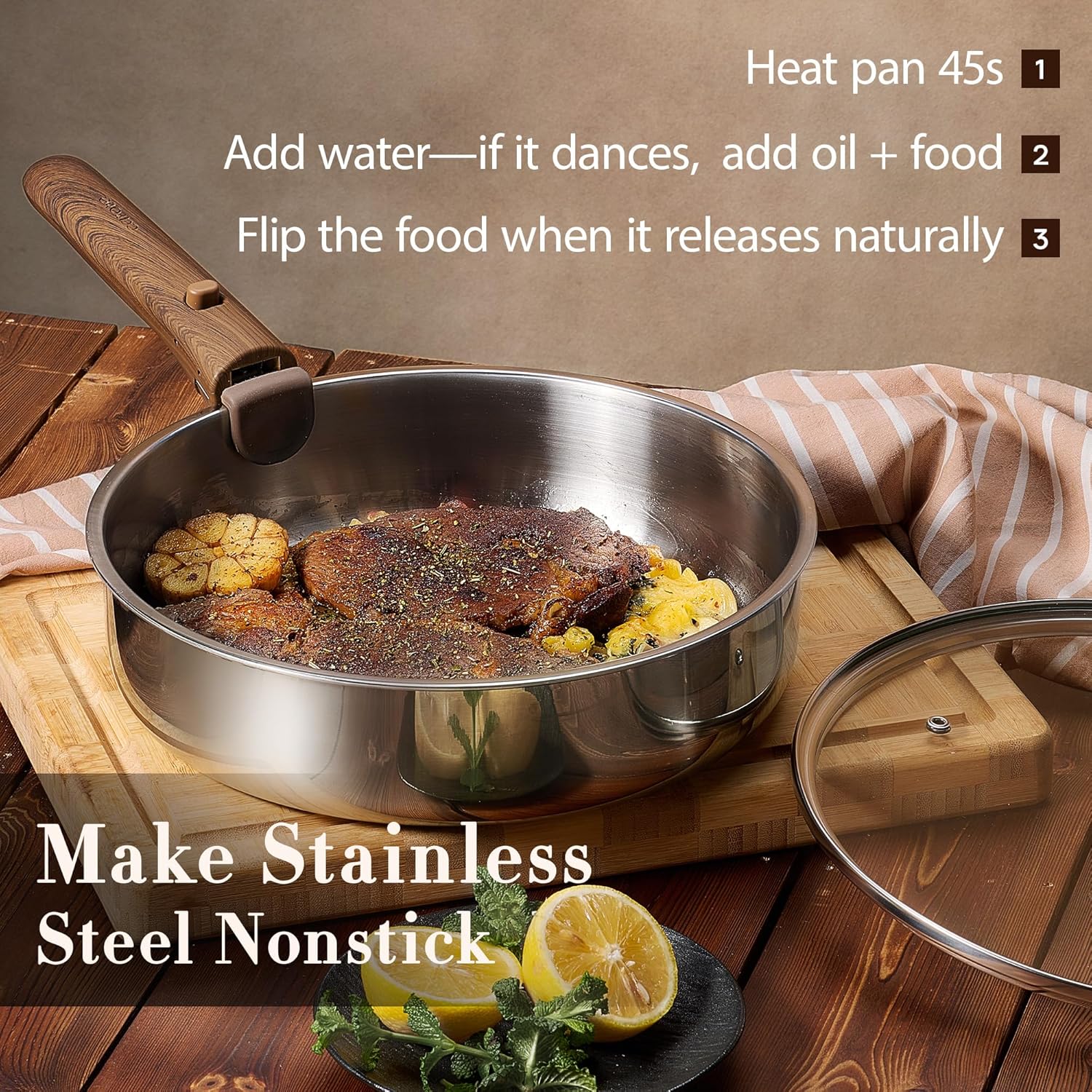 19pcs Stainless Steel Cookware - Camping Cooking Set Detachable Handle ulasan dan harga