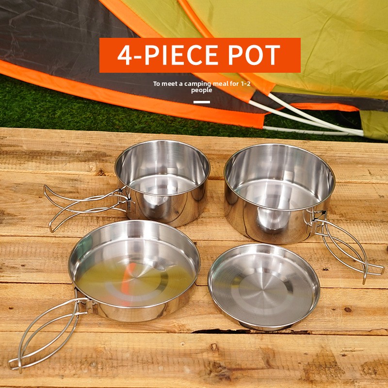 CLS 4-Piece Stainless Steel Ca - Camping Cooking Set Jetboil ulasan dan harga