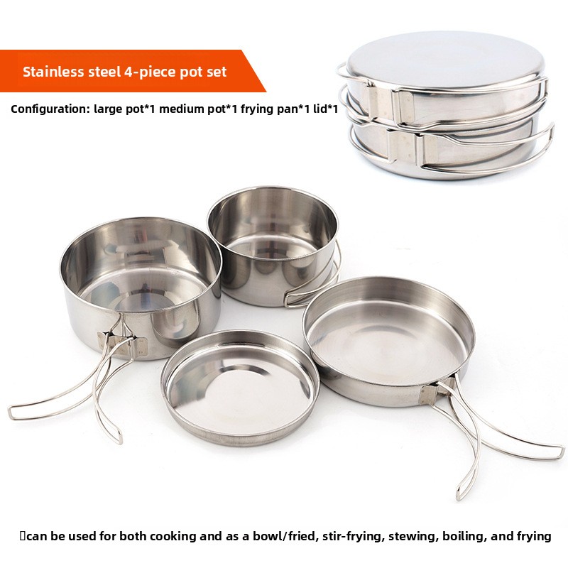 CLS 4-Piece Stainless Steel Ca - Camping Cooking Set Jetboil ulasan dan harga