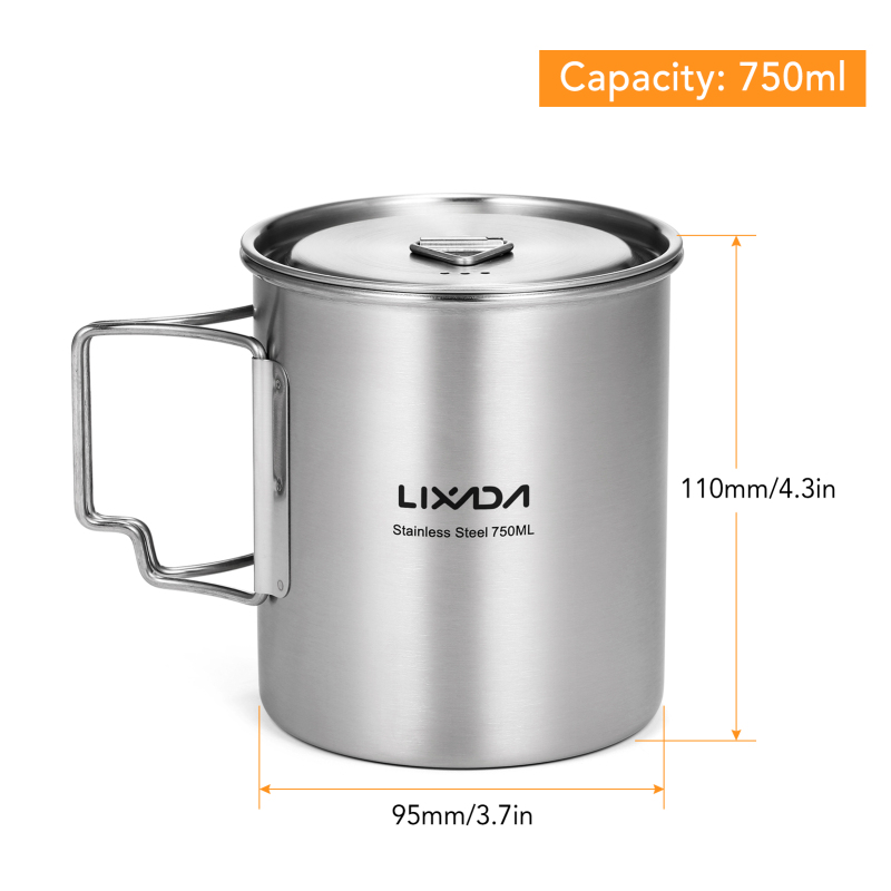 Lixada 750ml Cup Outdoor Stain - Camping Cooking And Cutlery Set ulasan dan harga
