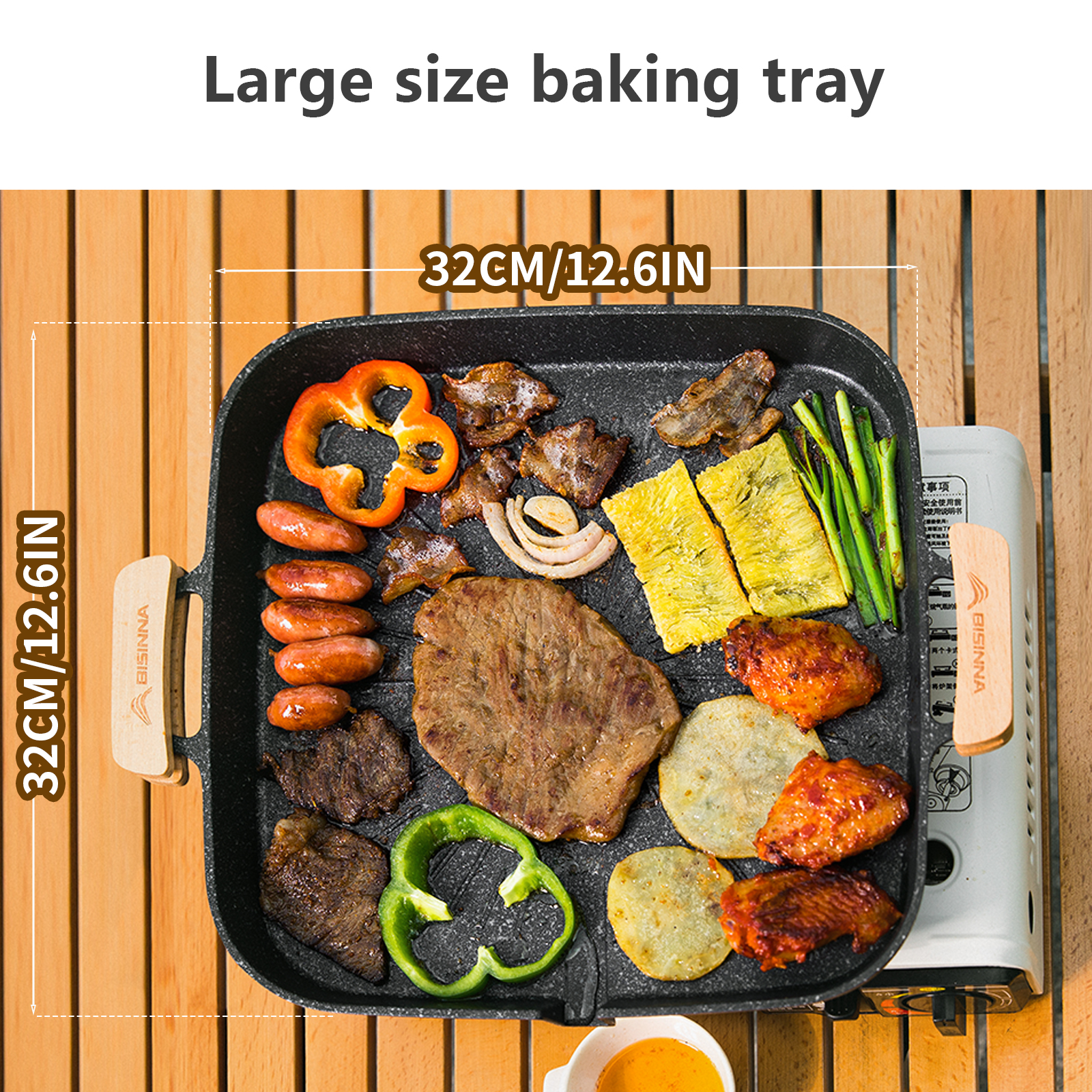 BISINNA Square BBQ Grill Pan N - Camping Cooking Disc ulasan dan harga
