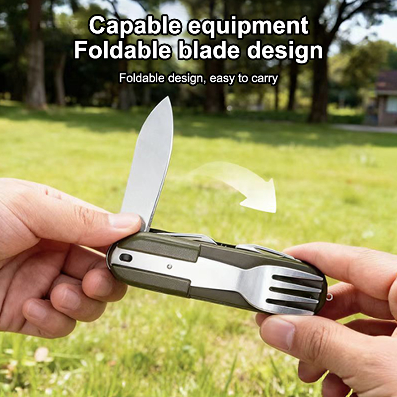 New Stainless Steel 7 In 1 Cam - Camping Cooking And Cutlery Set ulasan dan harga
