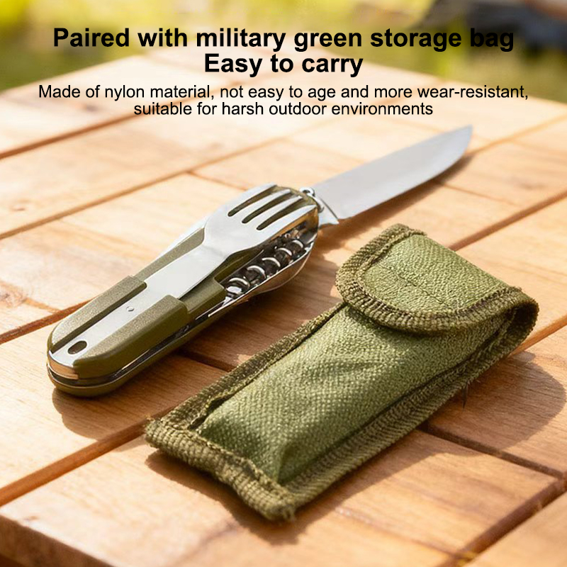 New Stainless Steel 7 In 1 Cam - Camping Cooking And Cutlery Set ulasan dan harga