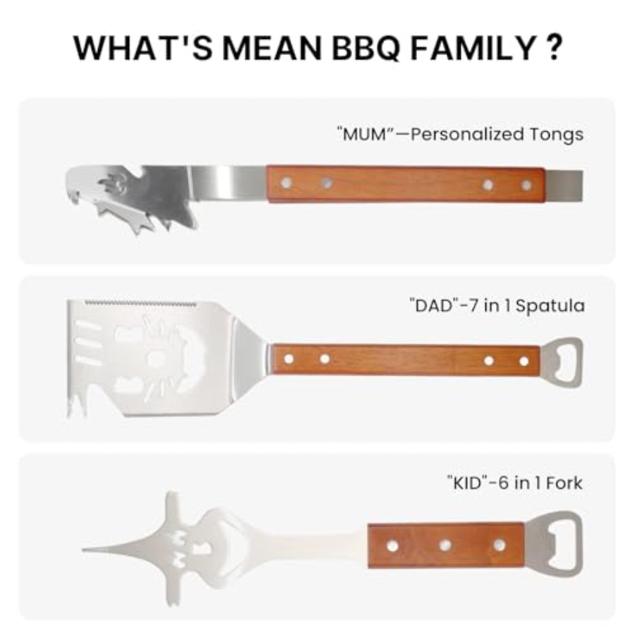 7 in 1 Stainless Steel BBQ Acc - Camping Cooking Set ulasan dan harga