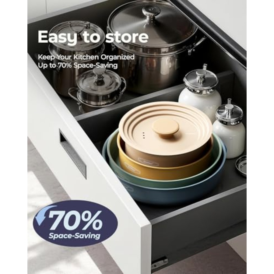 Ceramic Cookware Set, Detachab - Camping Cooking Set Detachable Handle ulasan dan harga