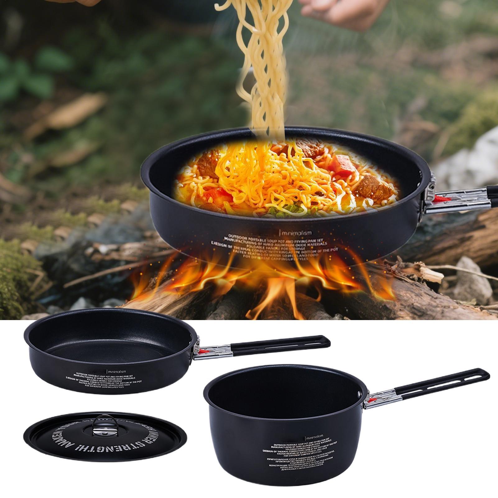 Camping Cookware Set Camp Cook - Camping Cooking Set Detachable Handle ulasan dan harga