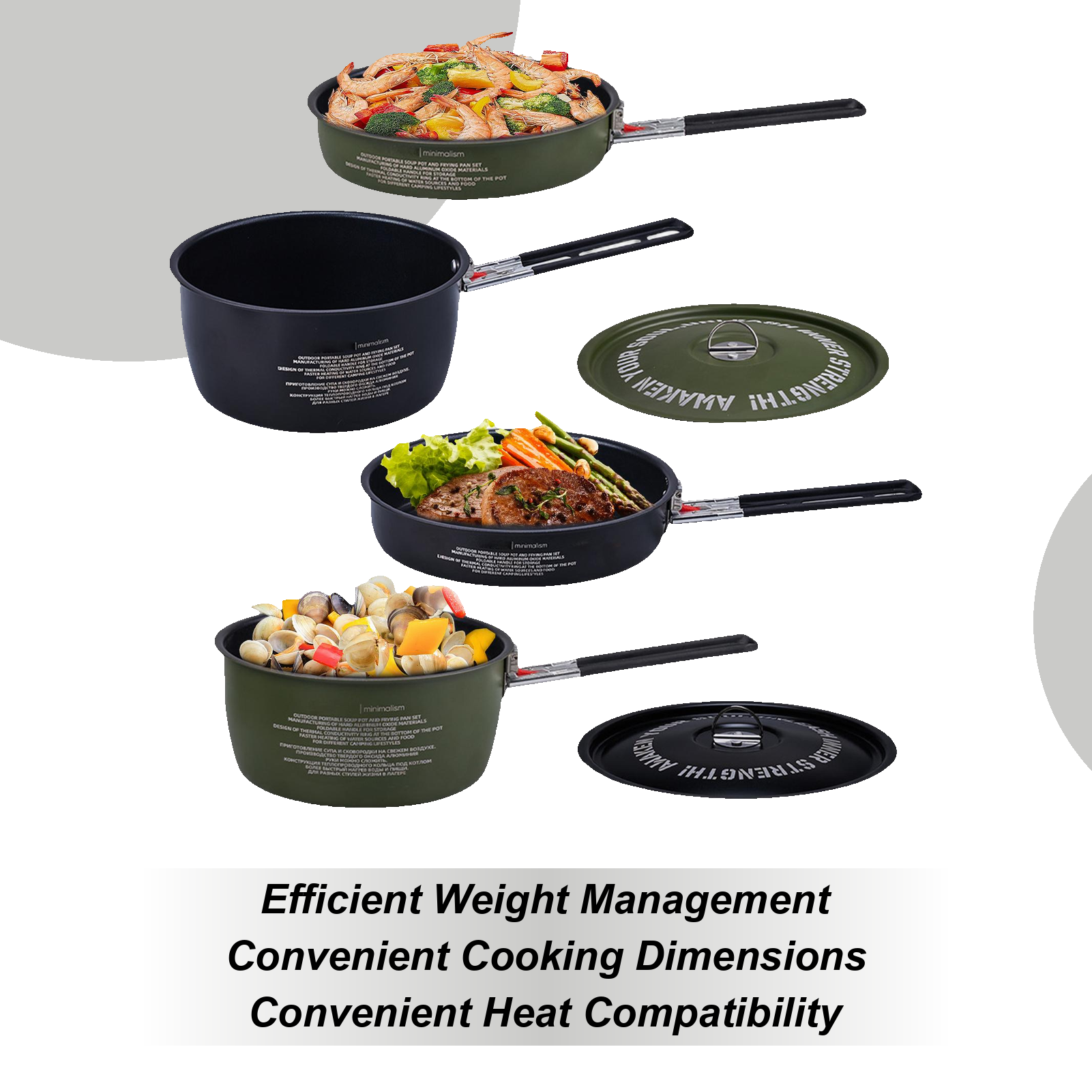 Camping Cookware Set Camp Cook - Camping Cooking Set Detachable Handle ulasan dan harga