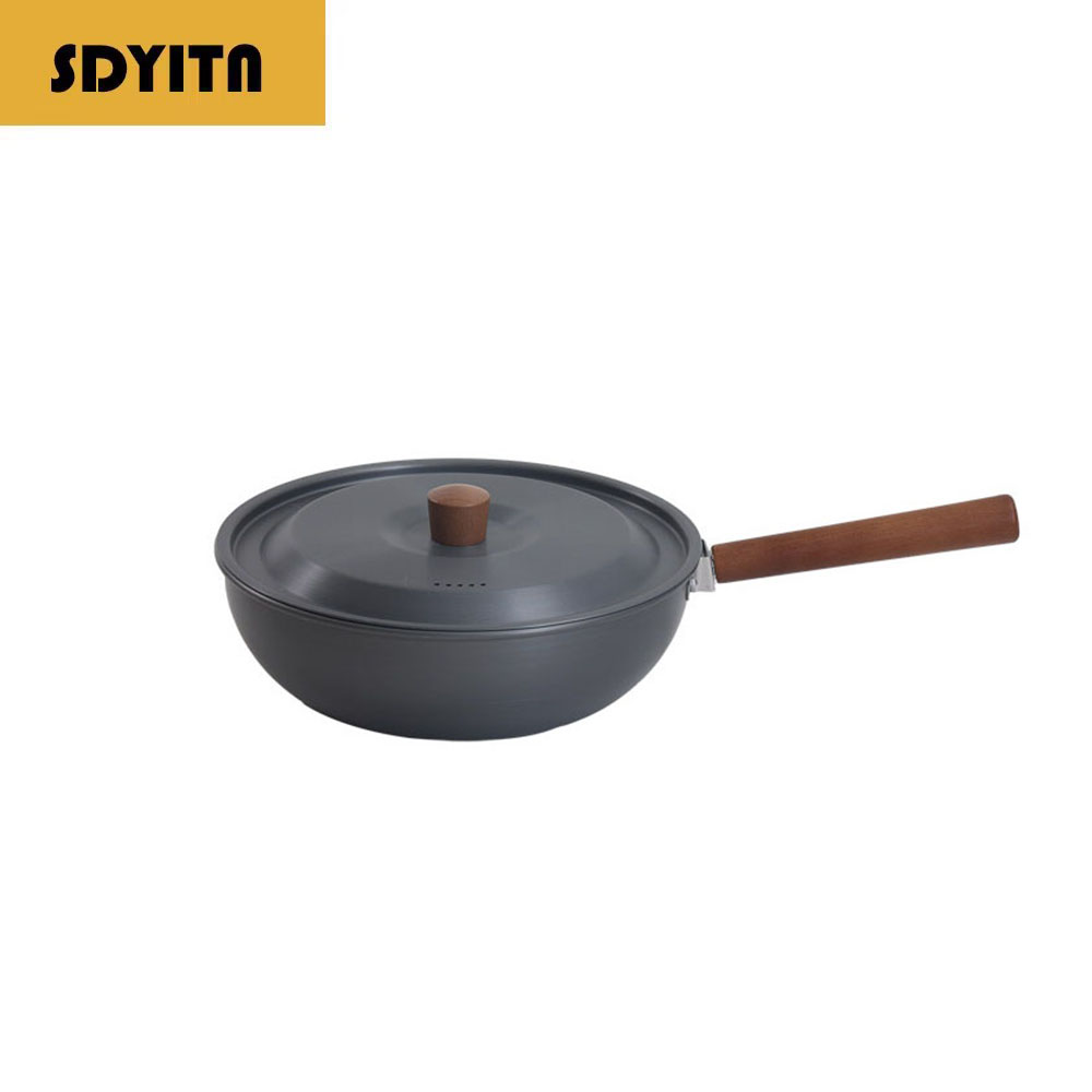 Outdoor Aluminum Alloy Wok Wit - Camping Cooking Set Detachable Handle ulasan dan harga