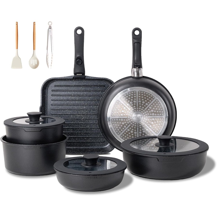 25pcs Non-Stick Detachable Han - Camping Cooking Set Detachable Handle ulasan dan harga