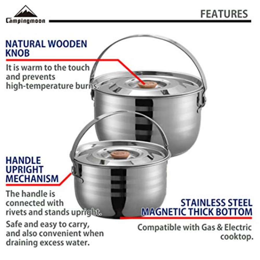 CAMPINGMOON Camping Cookware S - Camping Cooking Mess Kit ulasan dan harga