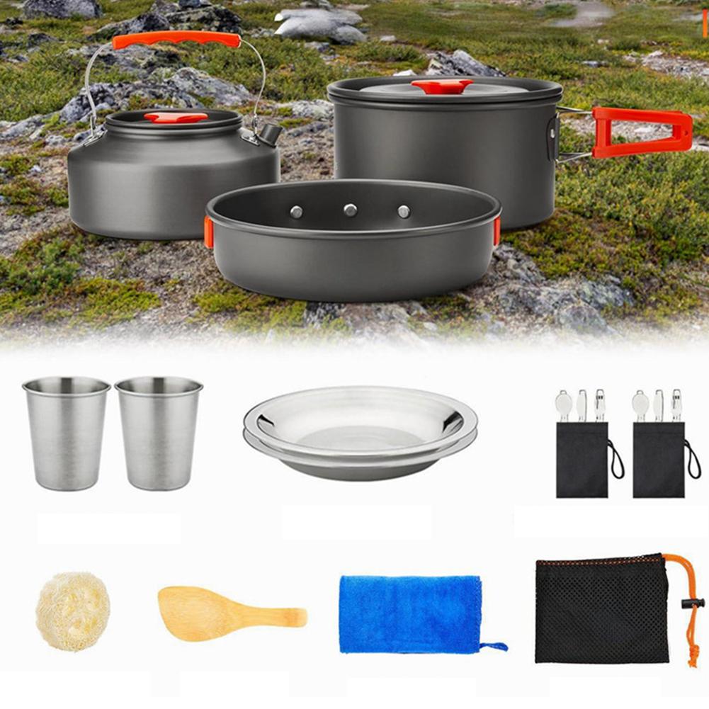 Camping Cookware Set Outdoor C - Camping Cooking Set With Kettle ulasan dan harga